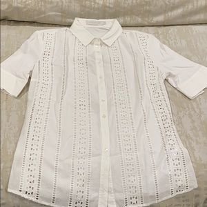 Anne Fontaine Cotton Lace Top